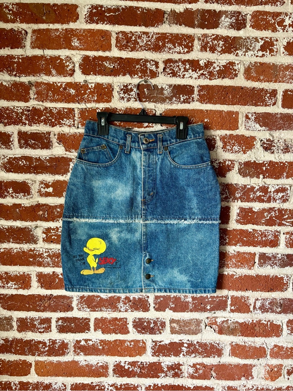 Vintage 90s Tweety Bird Denim Skirt